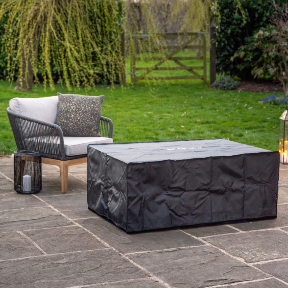 Pacific Lifestyle Cosiloft 120 Black and Teak Fire Pit Table