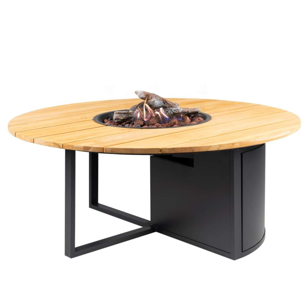 Pacific Lifestyle Cosiloft 120 Black and Teak Round Fire Pit