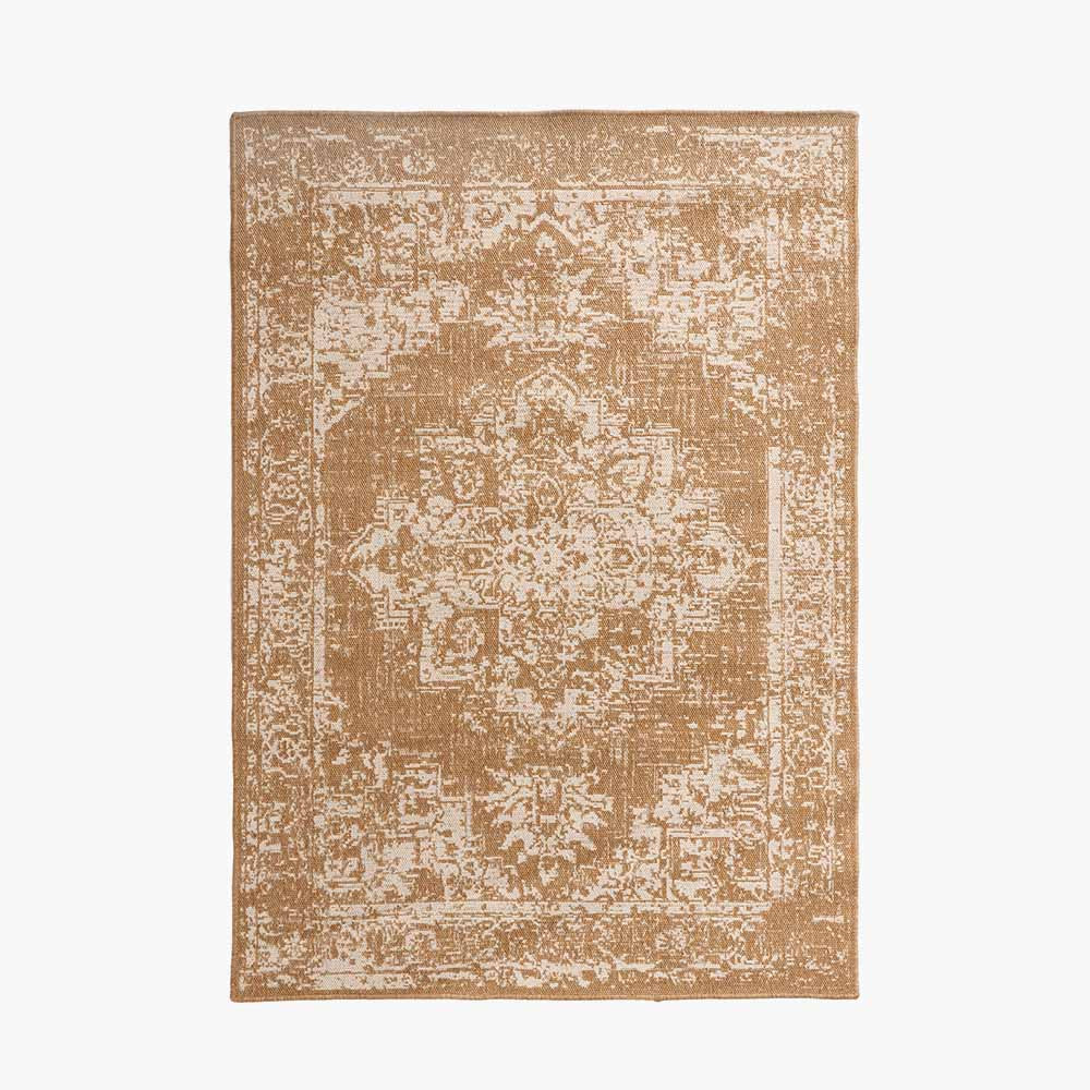 Beau&Co Indoor Outdoor Natural and White Vintage Design Rug