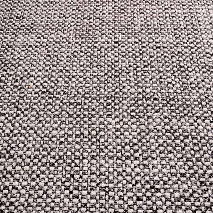 Beau&Co Indoor Outdoor Graphite and White Basket Weave Design Rug