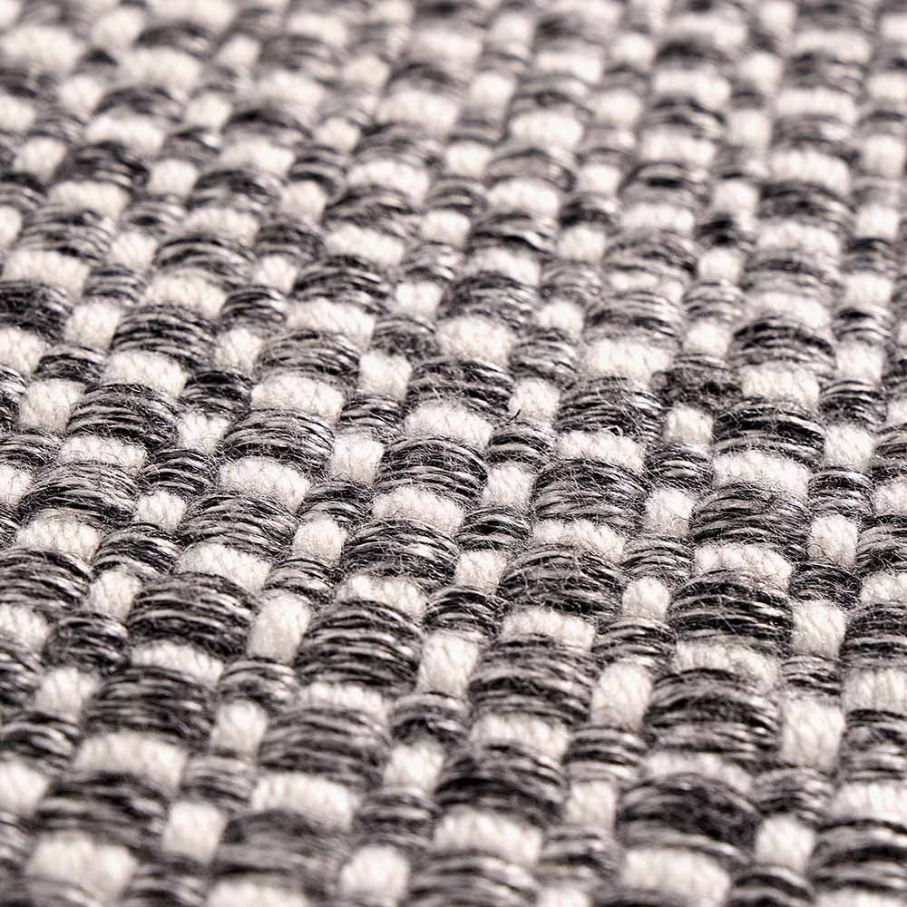 Pacific Lifestyle Indoor Outdoor Graphite and White Basket Weave Design Rug