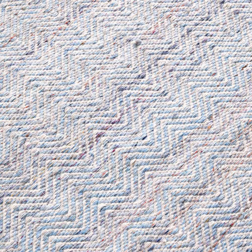 Beau&Co Indoor Outdoor Aqua Blue and White Inca Design Rug