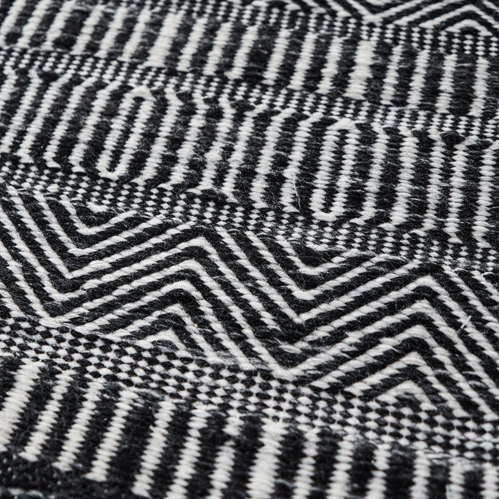 Pacific Lifestyle Indoor Outdoor Black and White Inca Design Rug