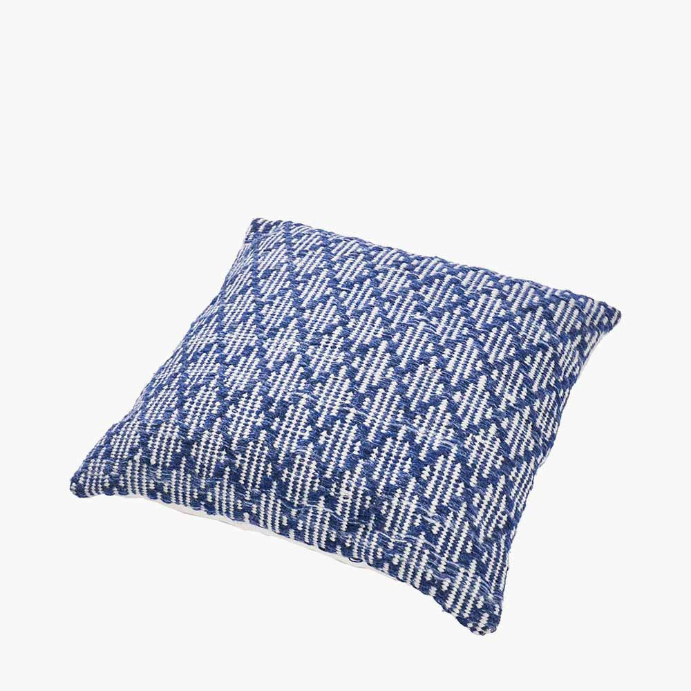 Pacific Lifestyle Indoor Outdoor Denim Blue and White Ikat Design Scatter Cushion