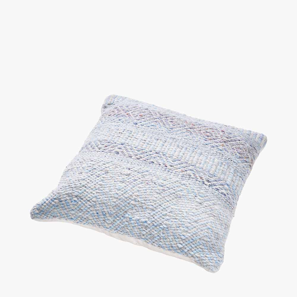 Pacific Lifestyle Indoor Outdoor Aqua Blue and White Inca Design Scatter Cushion