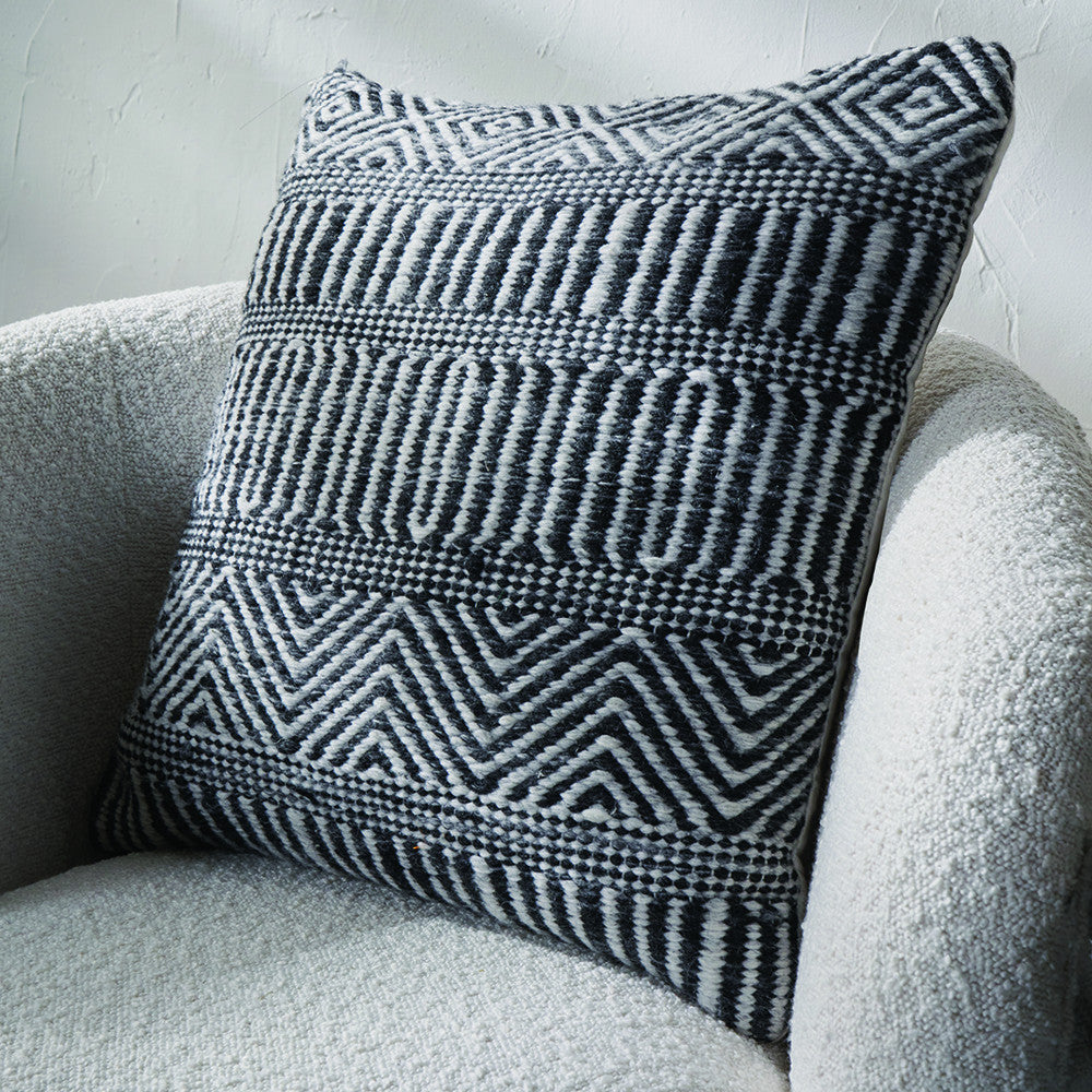 Pacific Lifestyle Indoor Outdoor Black and White Inca Design Scatter Cushion