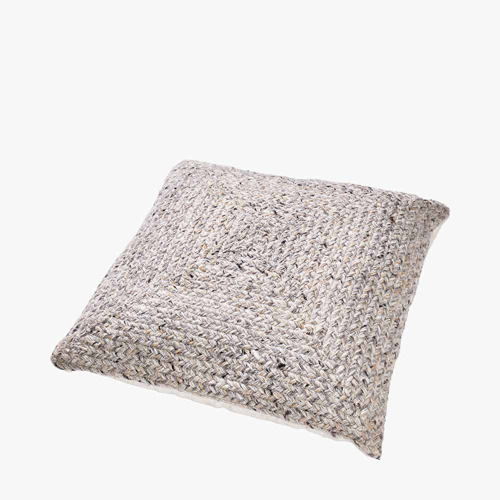 Beau&Co Indoor Outdoor Warm Grey Tweed Design Scatter Cushion