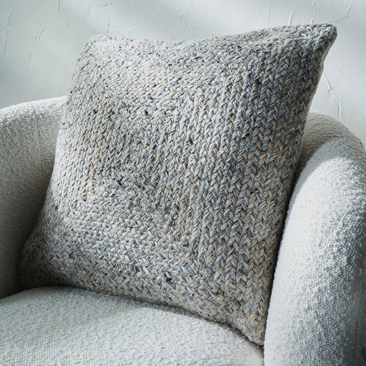 Beau&Co Indoor Outdoor Warm Grey Tweed Design Scatter Cushion