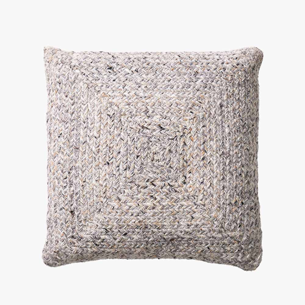 Beau&Co Indoor Outdoor Warm Grey Tweed Design Scatter Cushion