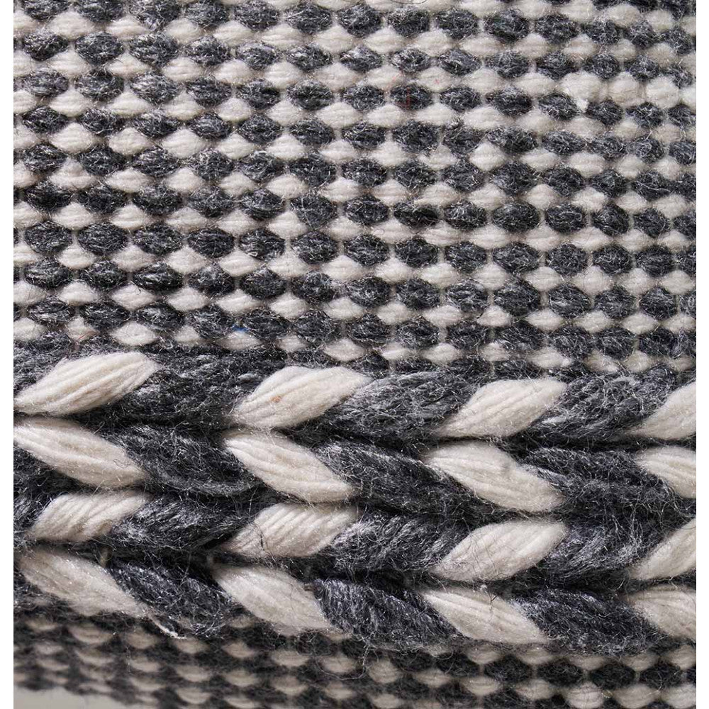 Pacific Lifestyle Indoor Outdoor Grey and White Plaited Stripe Design Scatter Cushion