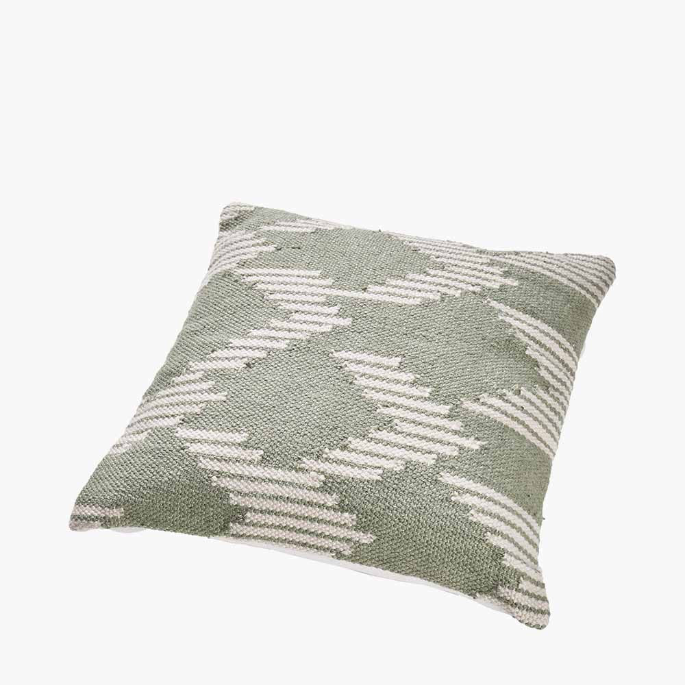 Pacific Lifestyle Indoor Outdoor Sage and White Chevron Design Scatter Cushion