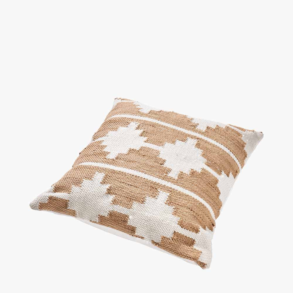 Pacific Lifestyle Indoor Outdoor Taupe and White Moroccan Design Scatter Cushion