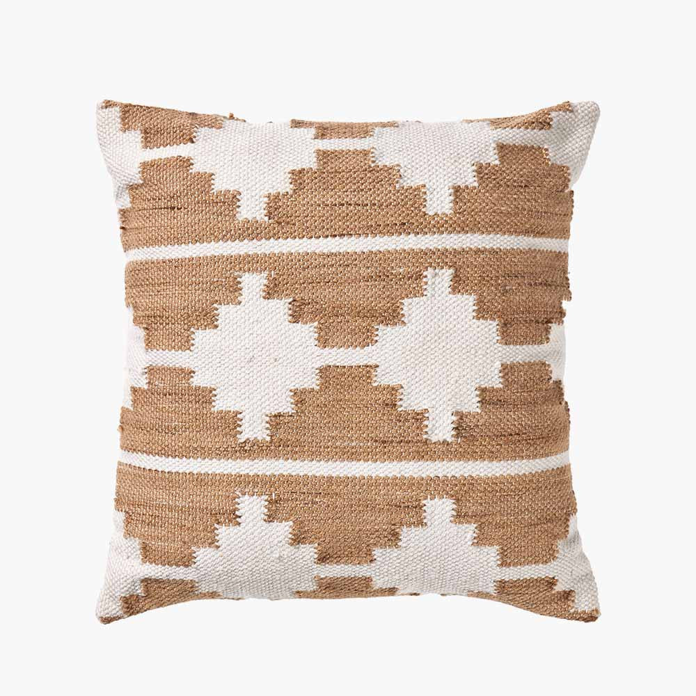 Pacific Lifestyle Indoor Outdoor Taupe and White Moroccan Design Scatter Cushion