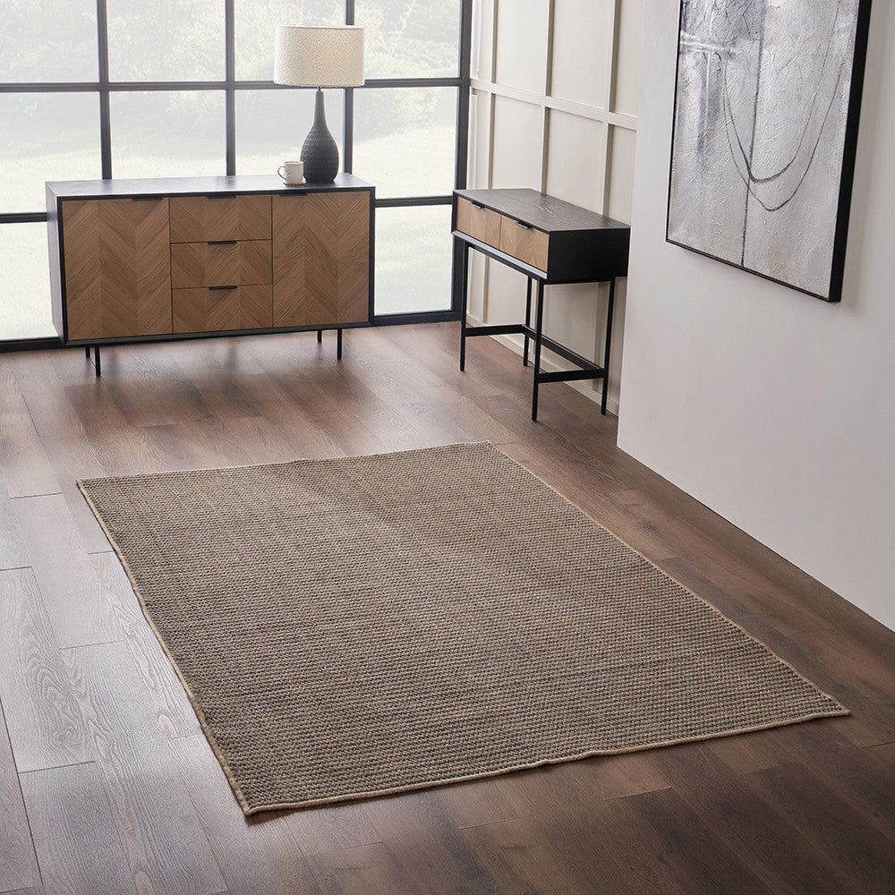 Pacific Lifestyle Indoor Outdoor Natural and Slate Grey Design Rug