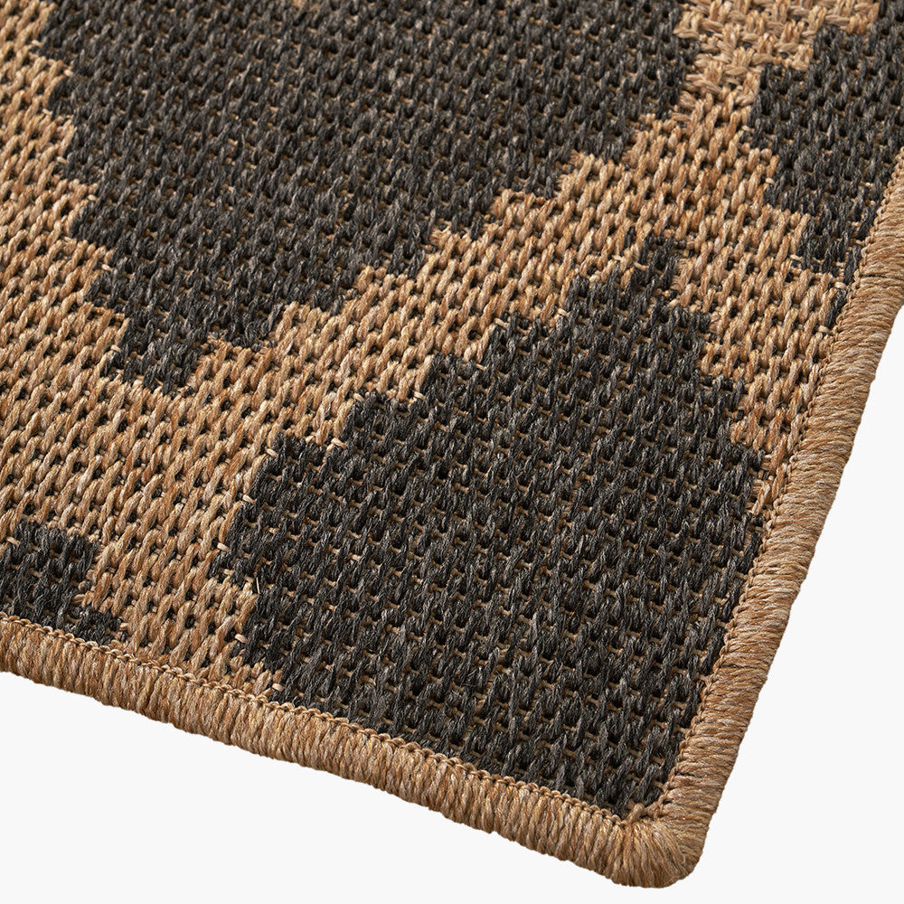 Pacific Lifestyle Indoor Outdoor Natural and Slate Grey Diamond Design Rug