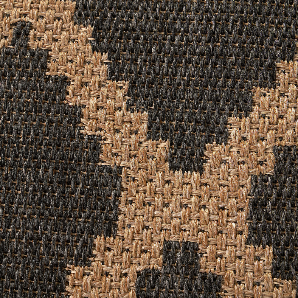 Pacific Lifestyle Indoor Outdoor Natural and Slate Grey Diamond Design Rug