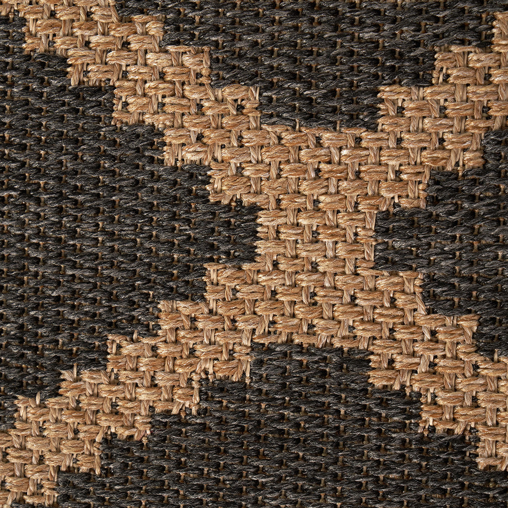 Pacific Lifestyle Indoor Outdoor Natural and Slate Grey Diamond Design Rug