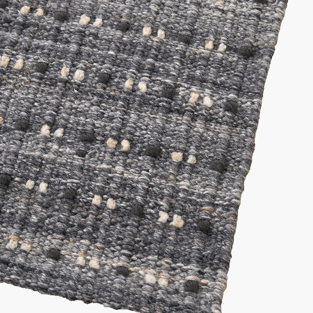 Pacific Lifestyle Indoor Outdoor Grey Double Stitch Design Rug Large