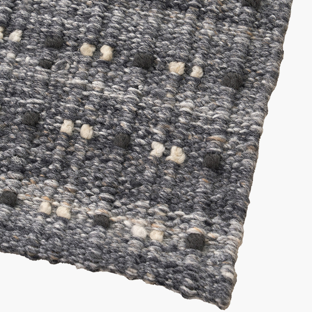 Pacific Lifestyle Indoor Outdoor Grey Double Stitch Design Rug Large
