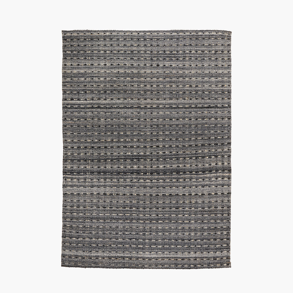 Pacific Lifestyle Indoor Outdoor Grey Double Stitch Design Rug