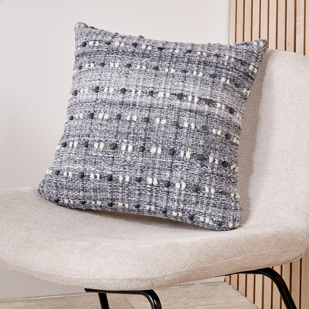 Pacific Lifestyle Indoor Outdoor Grey Double Stitch Design Scatter Cushion