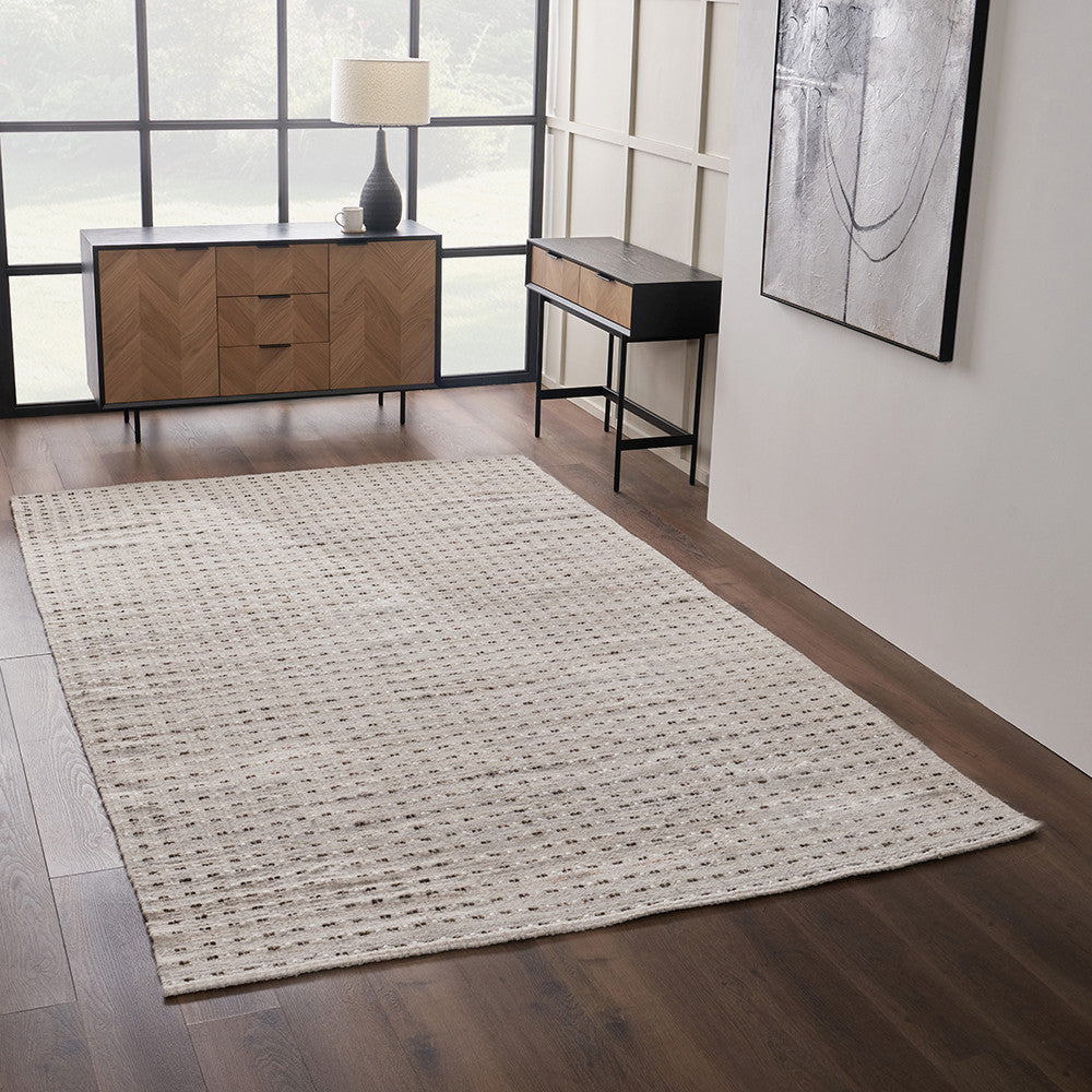 Pacific Lifestyle Indoor Outdoor Natural Double Stitch Design Rug Large