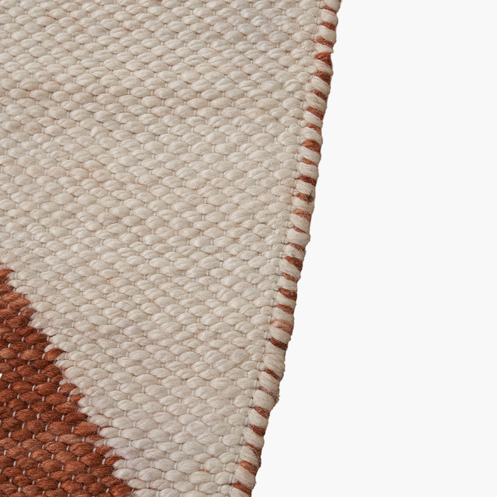 Pacific Lifestyle Indoor Outdoor Terracotta and Ivory Geometric Design Rug Large