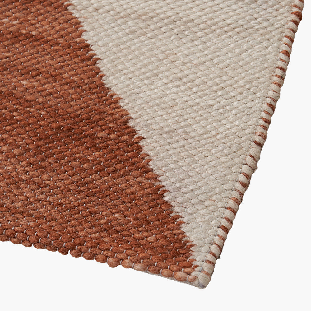 Pacific Lifestyle Indoor Outdoor Terracotta and Ivory Geometric Design Rug Large