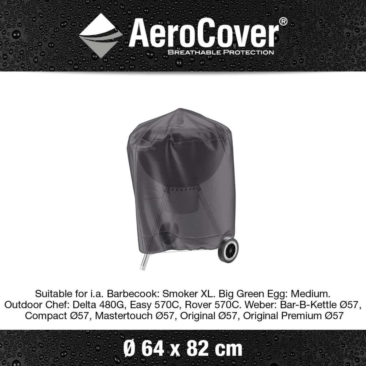 Pacific Lifestyle Barbecue Kettle Aerocover Round 64 x 82cm high