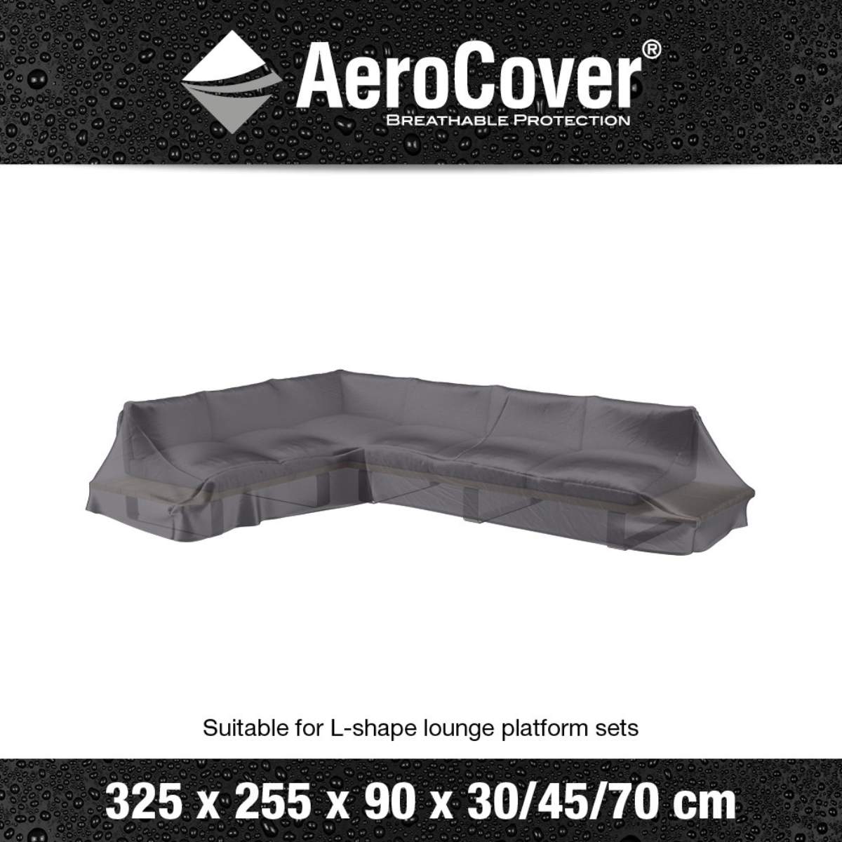 Beau&Co Platform Aerocover Right Hand 325x255x90xH30/45/70cm high