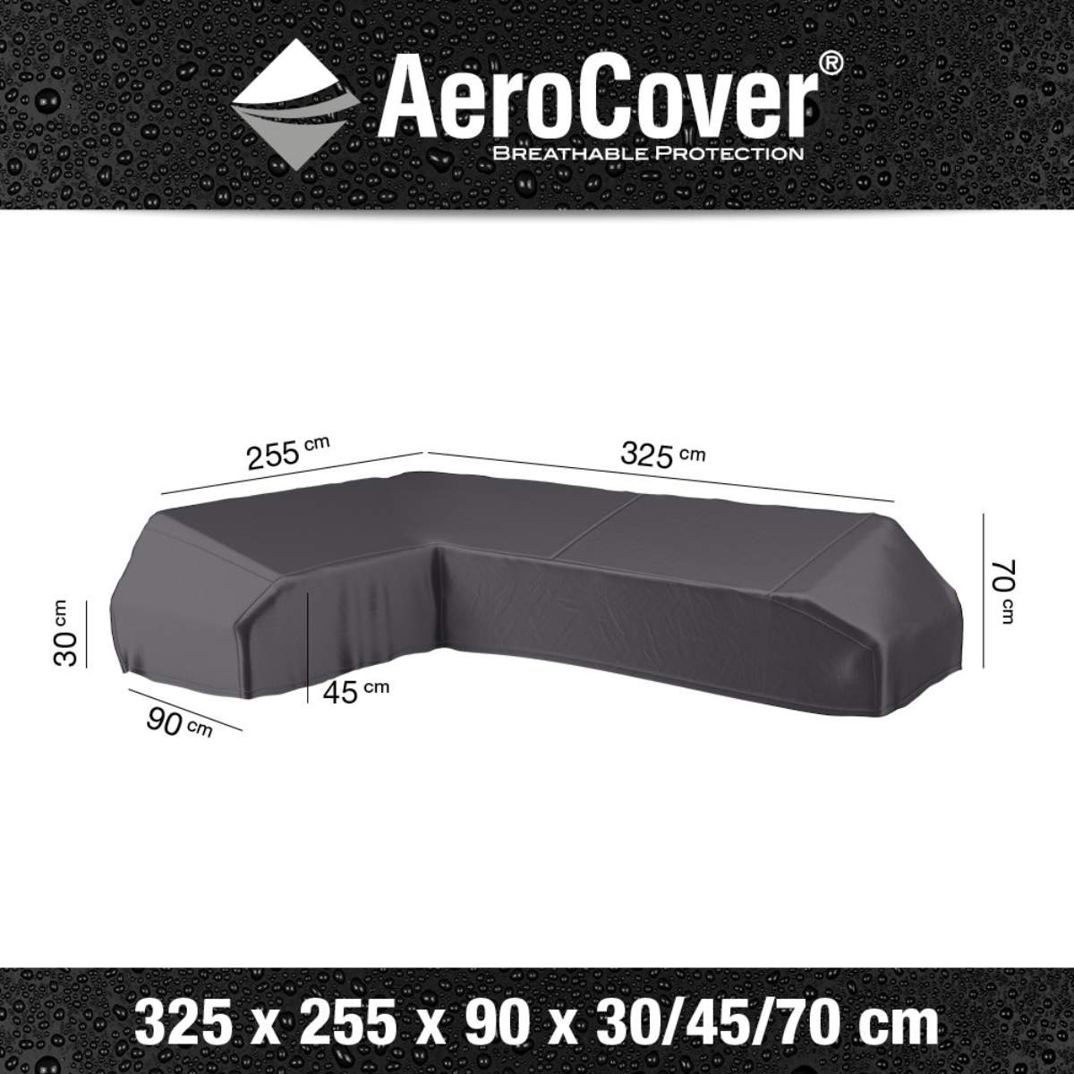 Beau&Co Platform Aerocover Right Hand 325x255x90xH30/45/70cm high
