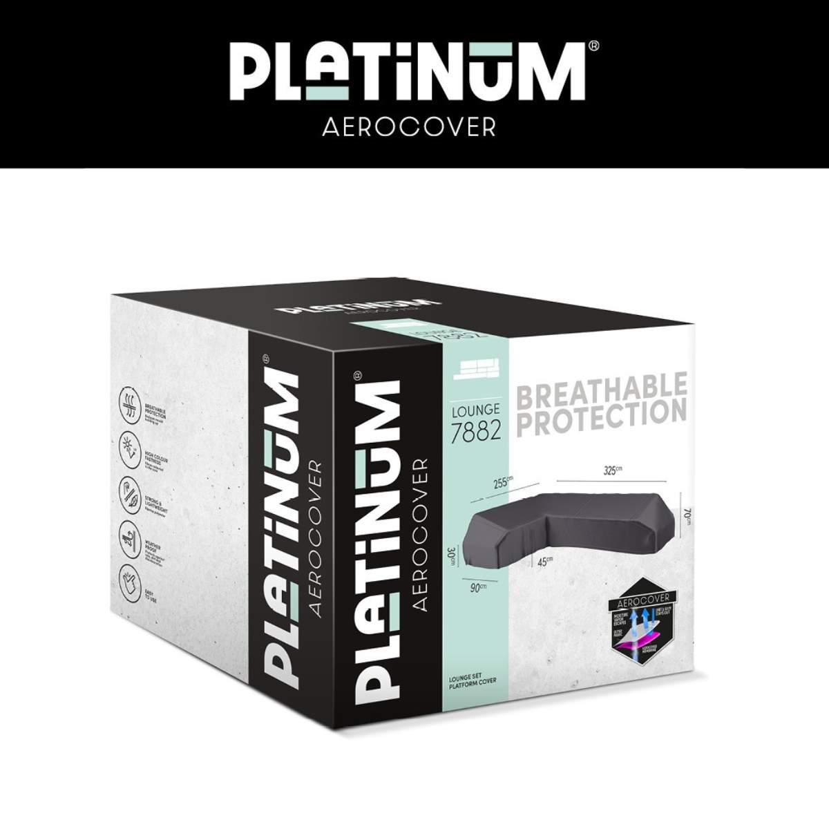 Beau&Co Platform Aerocover Right Hand 325x255x90xH30/45/70cm high