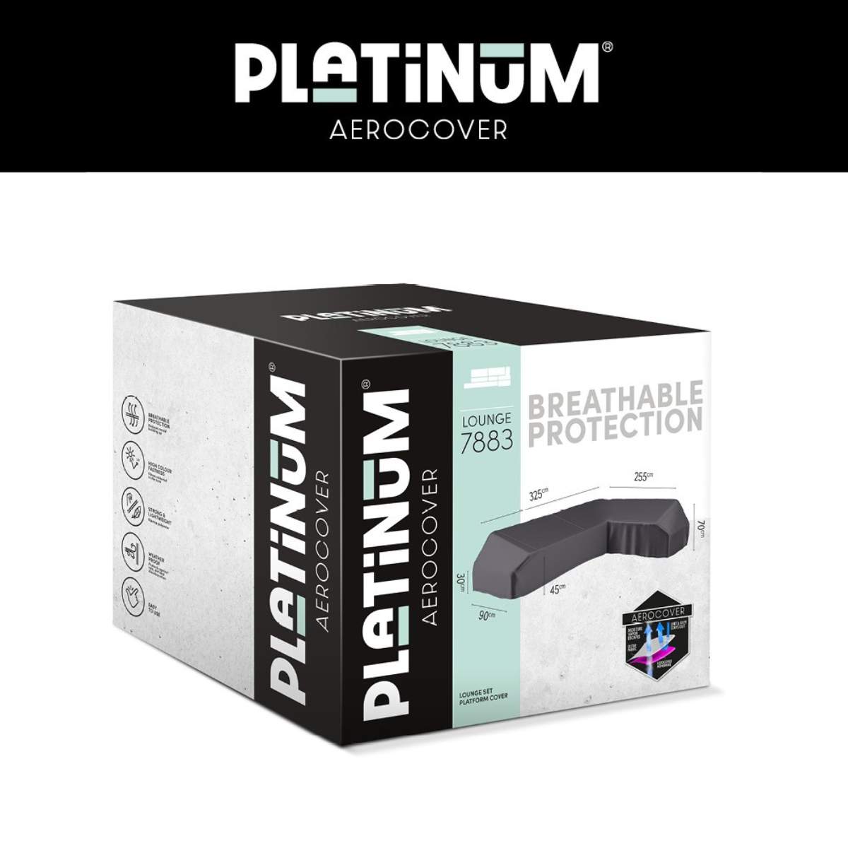 Beau&Co Platform Aerocover Left Hand 325x255x90xH30/45/70cm high