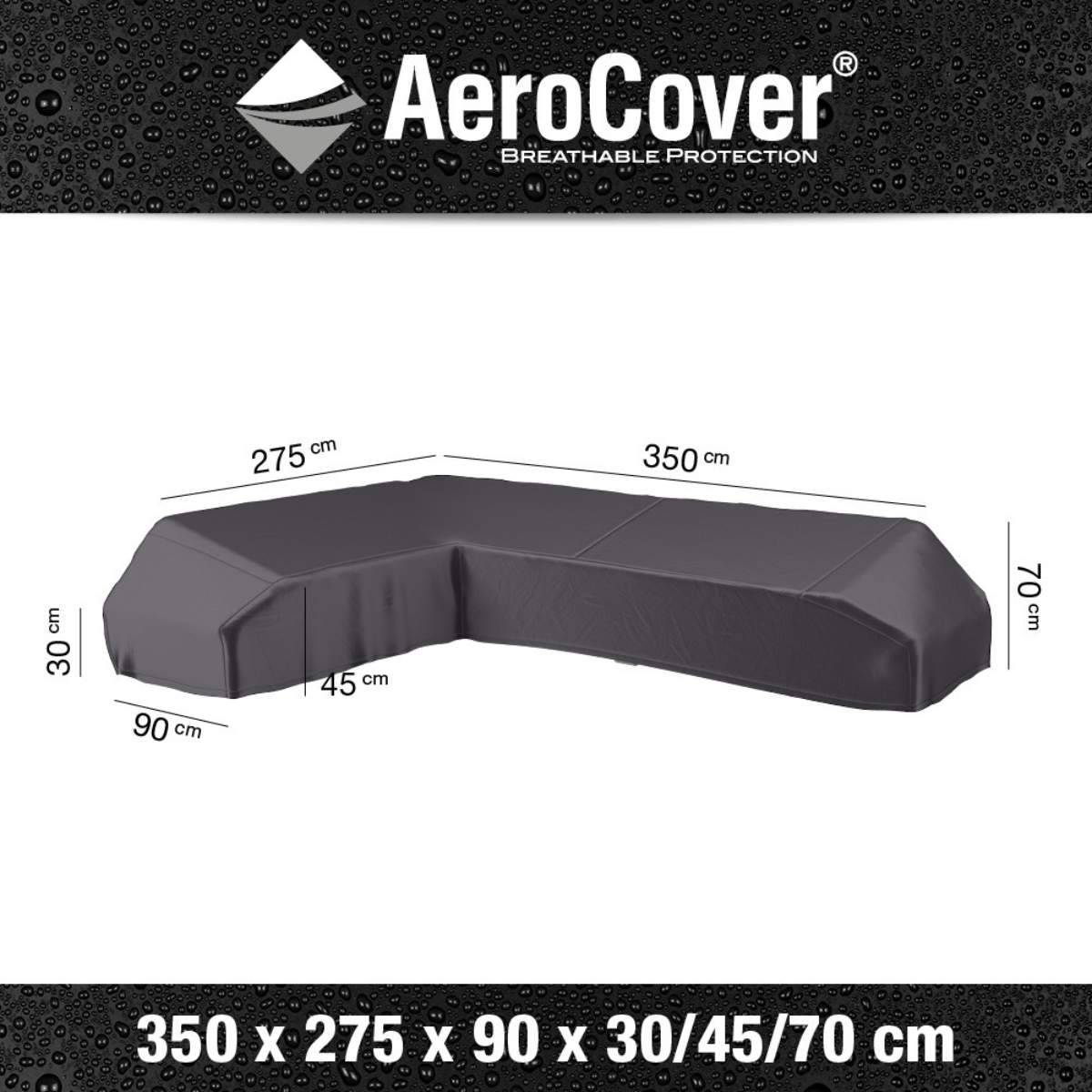 Pacific Lifestyle Platform Aerocover Right Hand 350x275x90xH30/45/70cm high