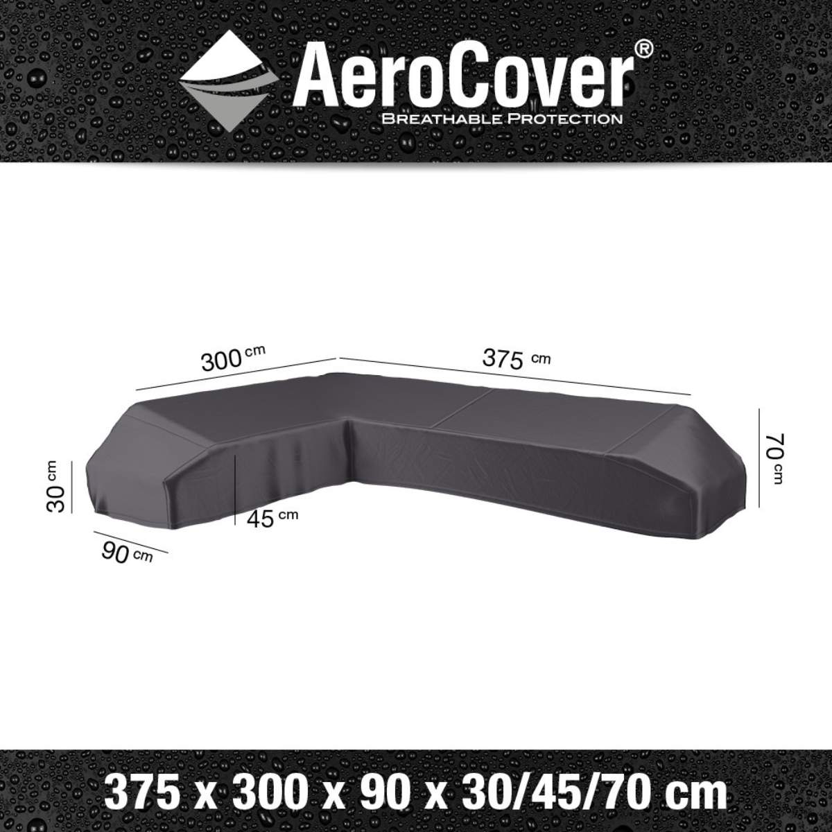 Pacific Lifestyle Platform Aerocover Right Hand 375x300x90xH30/45/70cm high