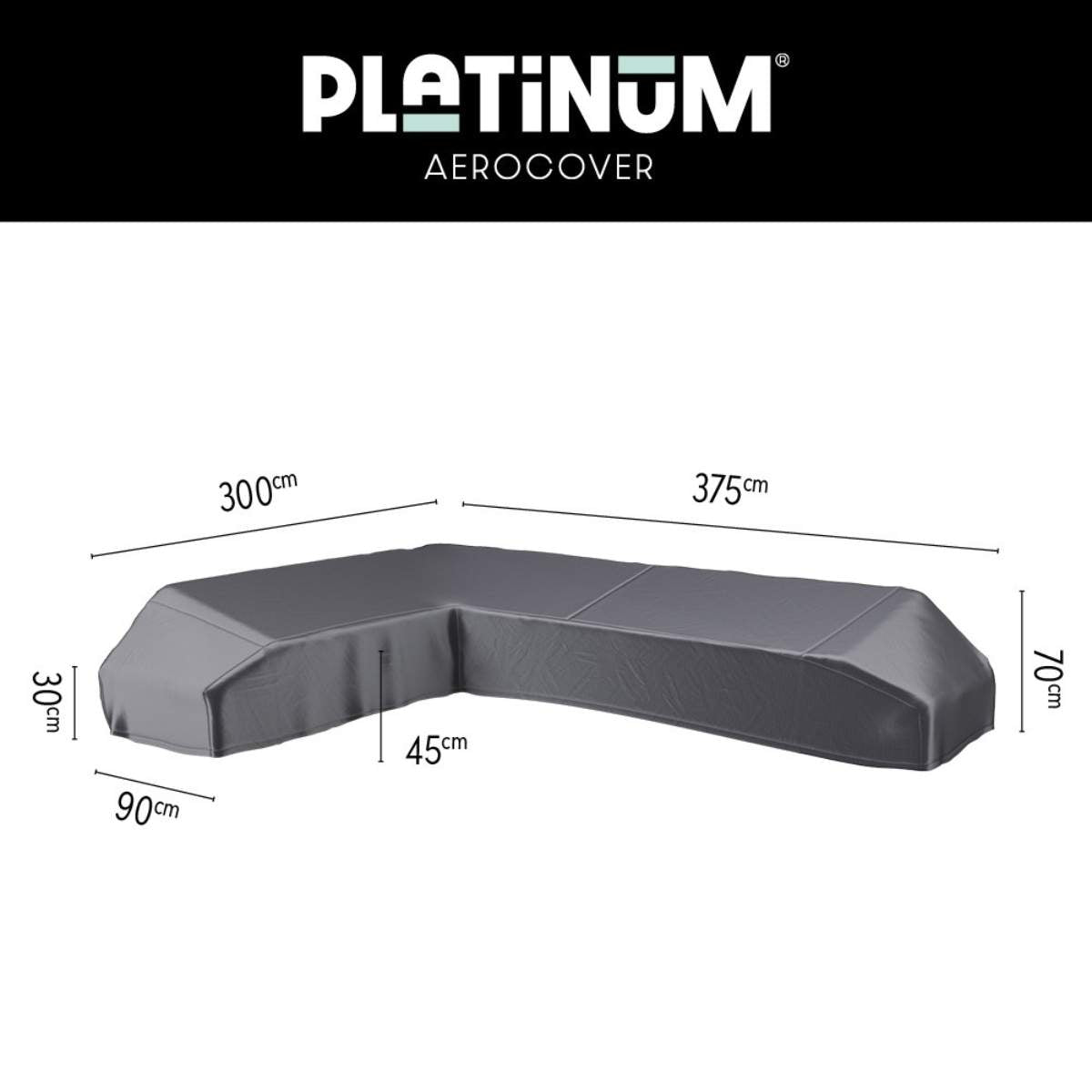 Pacific Lifestyle Platform Aerocover Right Hand 375x300x90xH30/45/70cm high