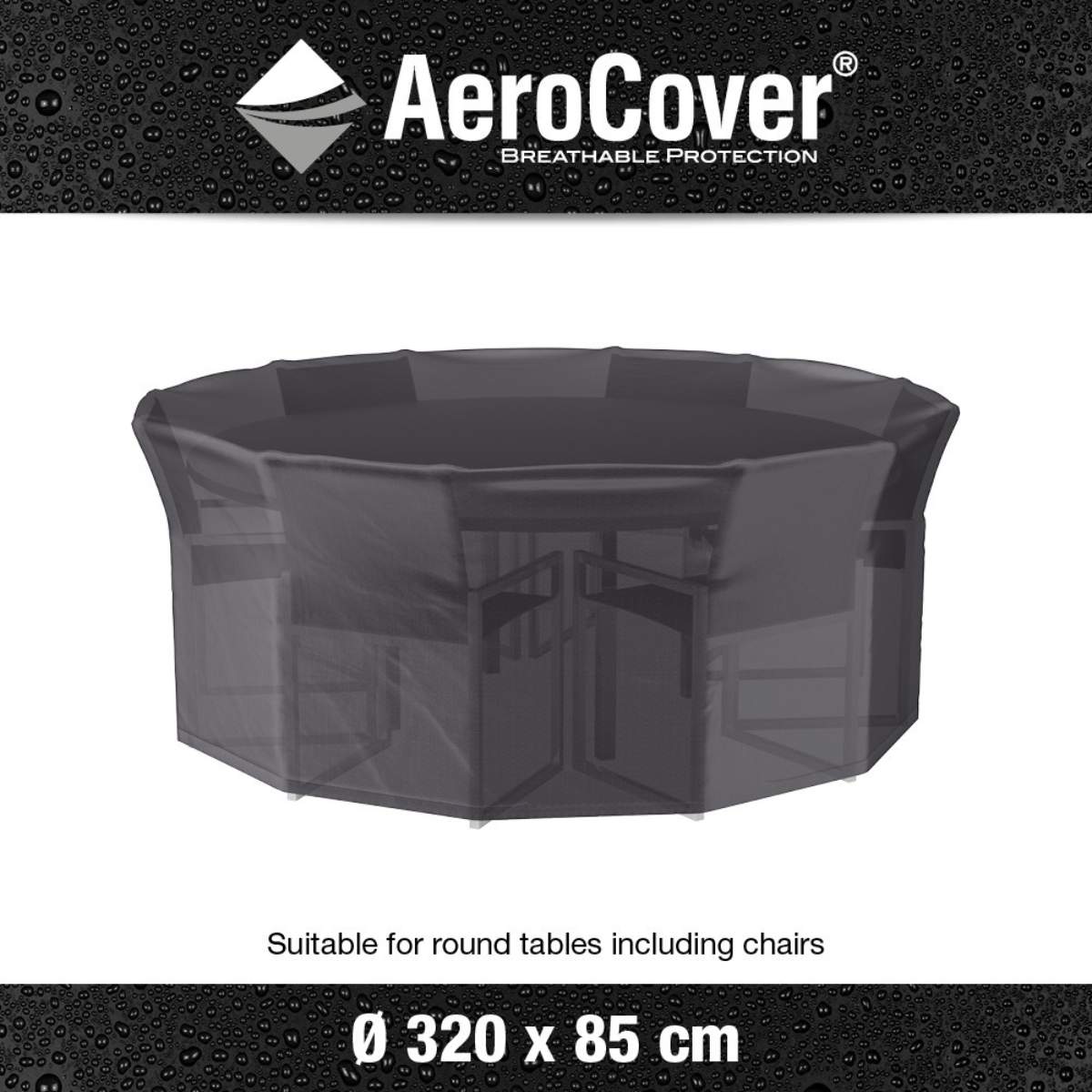 Pacific Lifestyle Garden Set Aerocover Round 320 x 85cm high
