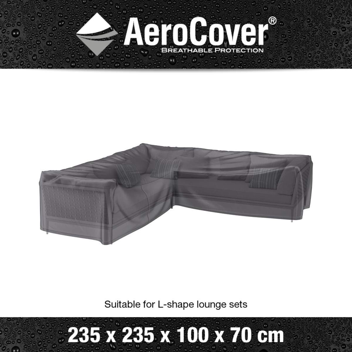 Pacific Lifestyle Outdoor Seating Set Aerocover L-Shape 235 x 235 x 100 x 70