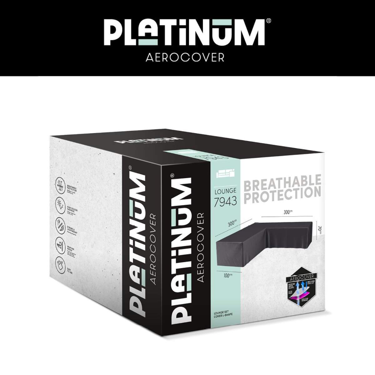 Beau&Co Outdoor Seating Set Aerocover L-Shape 300 x 300 x 100 x 70