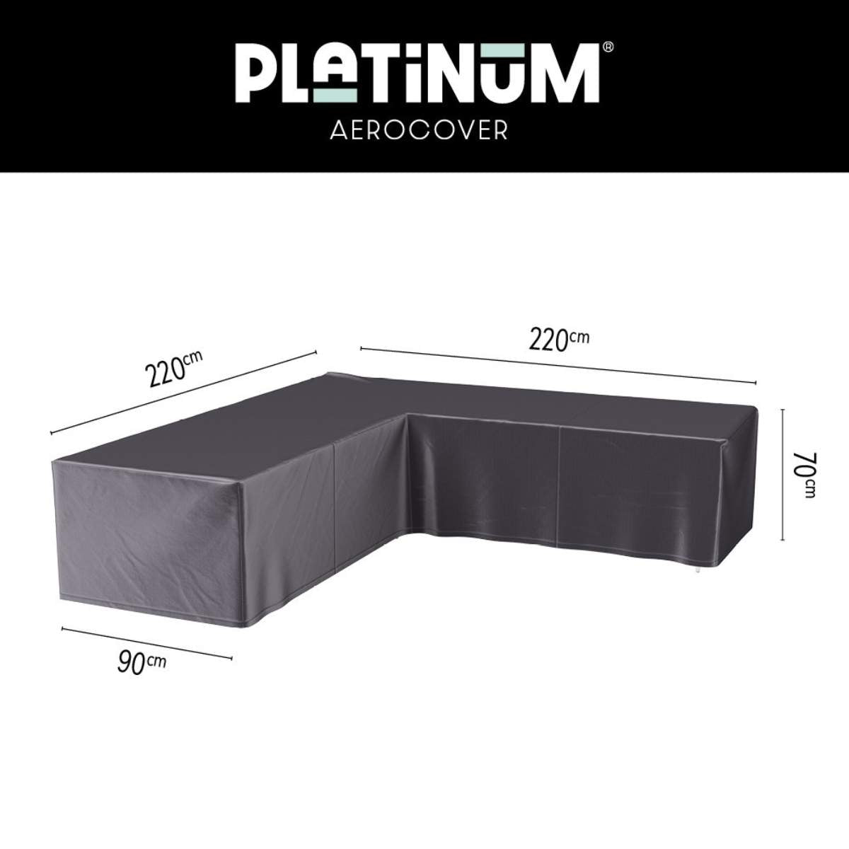 Pacific Lifestyle Outdoor Seating Set Aerocover L-Shape 220 x 220 x 90 x 70