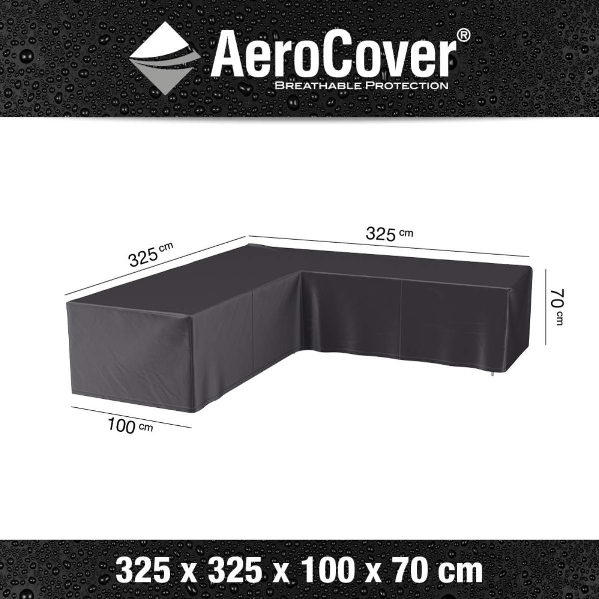 Pacific Lifestyle Outdoor Seating Set Aerocover L-Shape 325 x 325 x 100 x 70