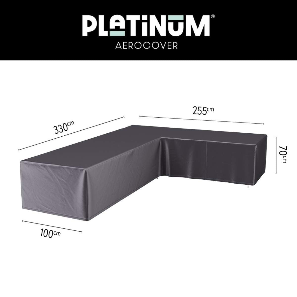 Pacific Lifestyle Outdoor Seating Set Aerocover Right Hand L-Shape 330 x 255 x 100 x 70