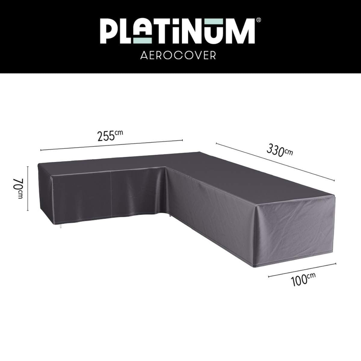 Pacific Lifestyle Outdoor Seating Set Aerocover Right Hand L-Shape 330 x 255 x 100 x 70
