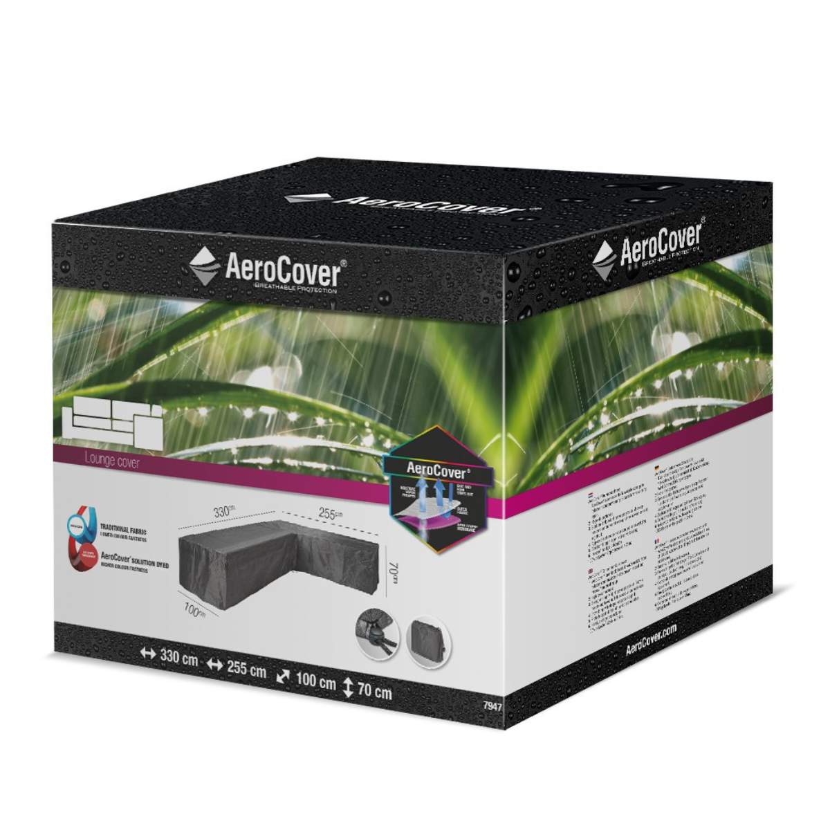 Beau&Co Outdoor Seating Set Aerocover Left Hand L-Shape 330 x 255 x 100 x 70