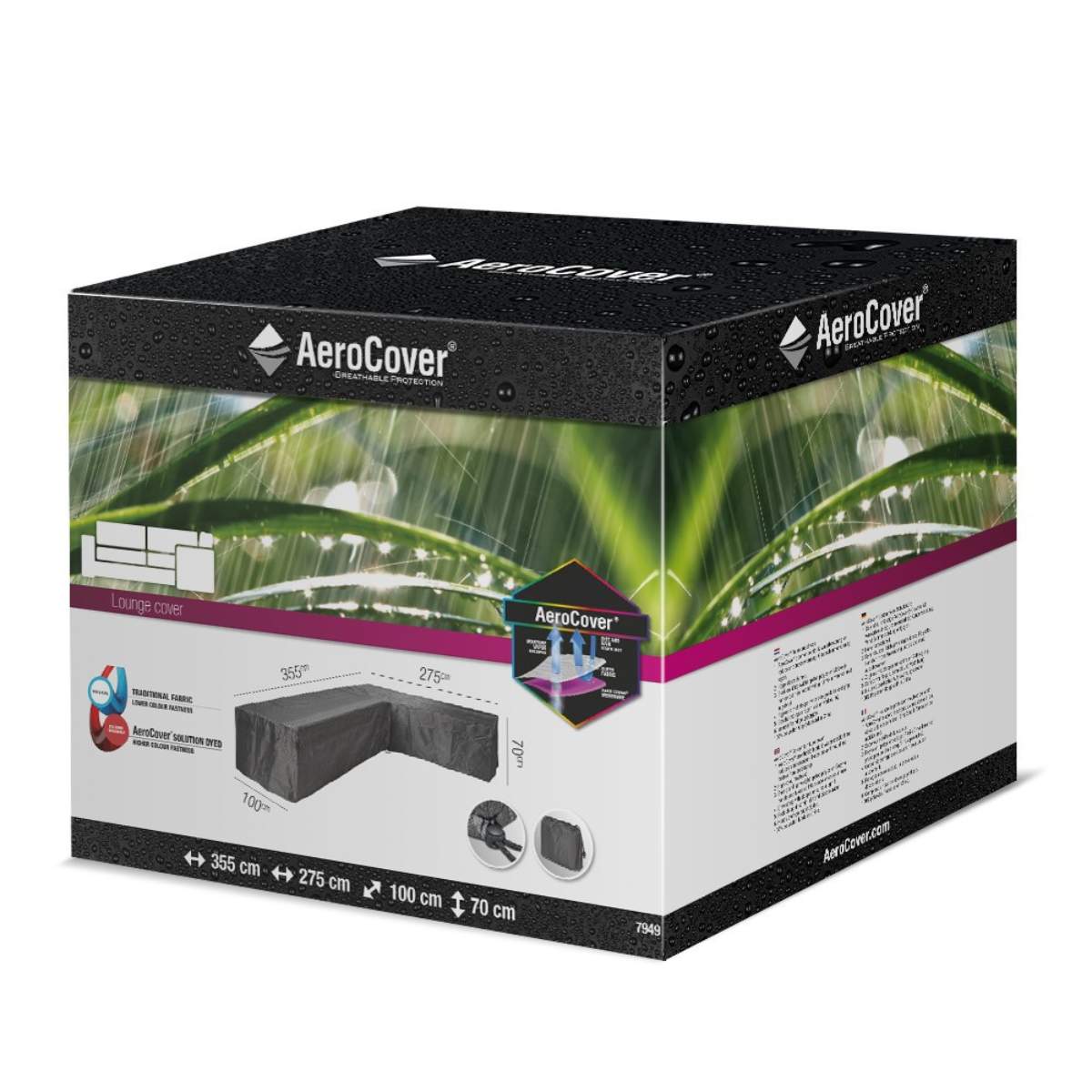 Beau&Co Outdoor Seating Set Aerocover Left Hand L-Shape 355 x 275 x 100 x 70