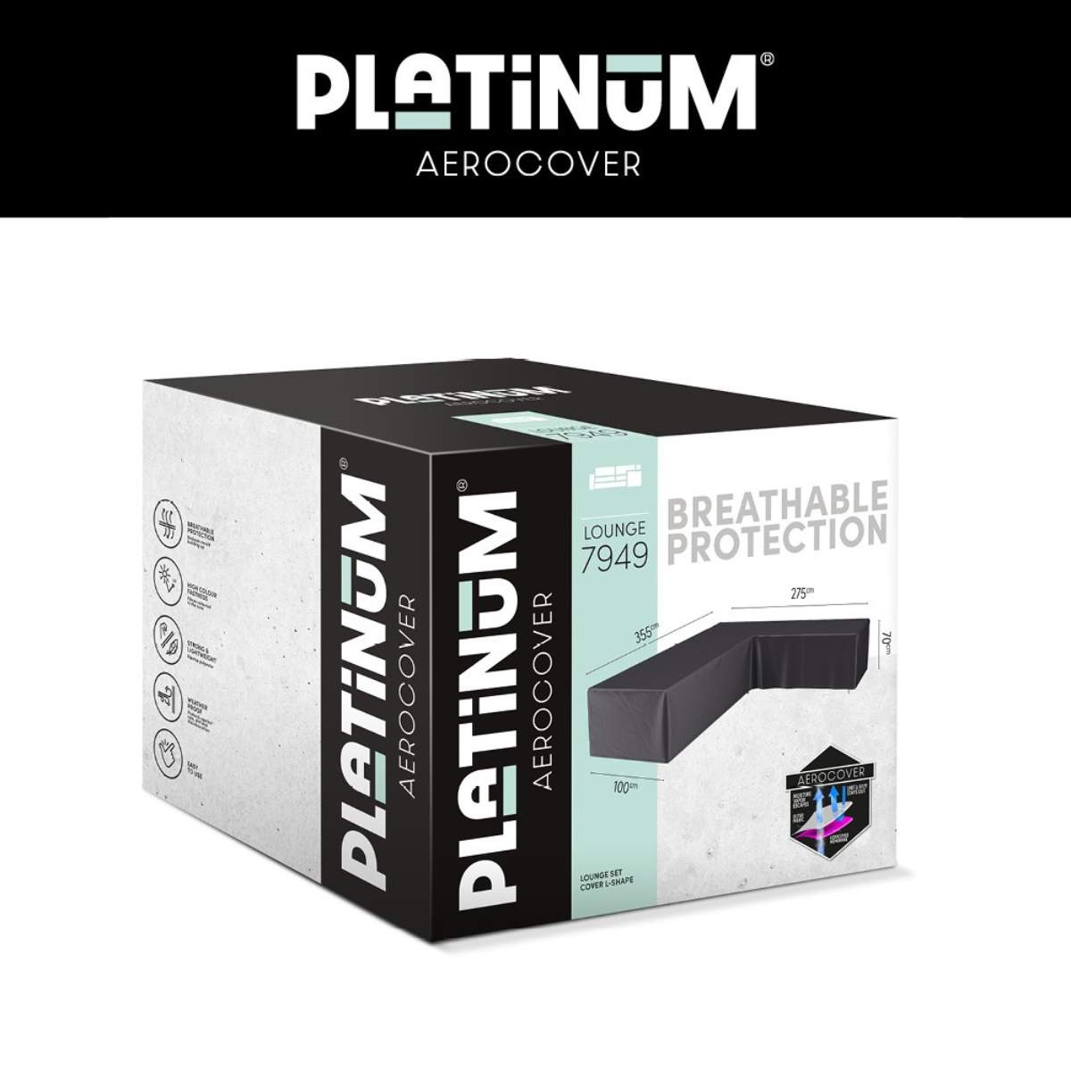 Beau&Co Outdoor Seating Set Aerocover Left Hand L-Shape 355 x 275 x 100 x 70