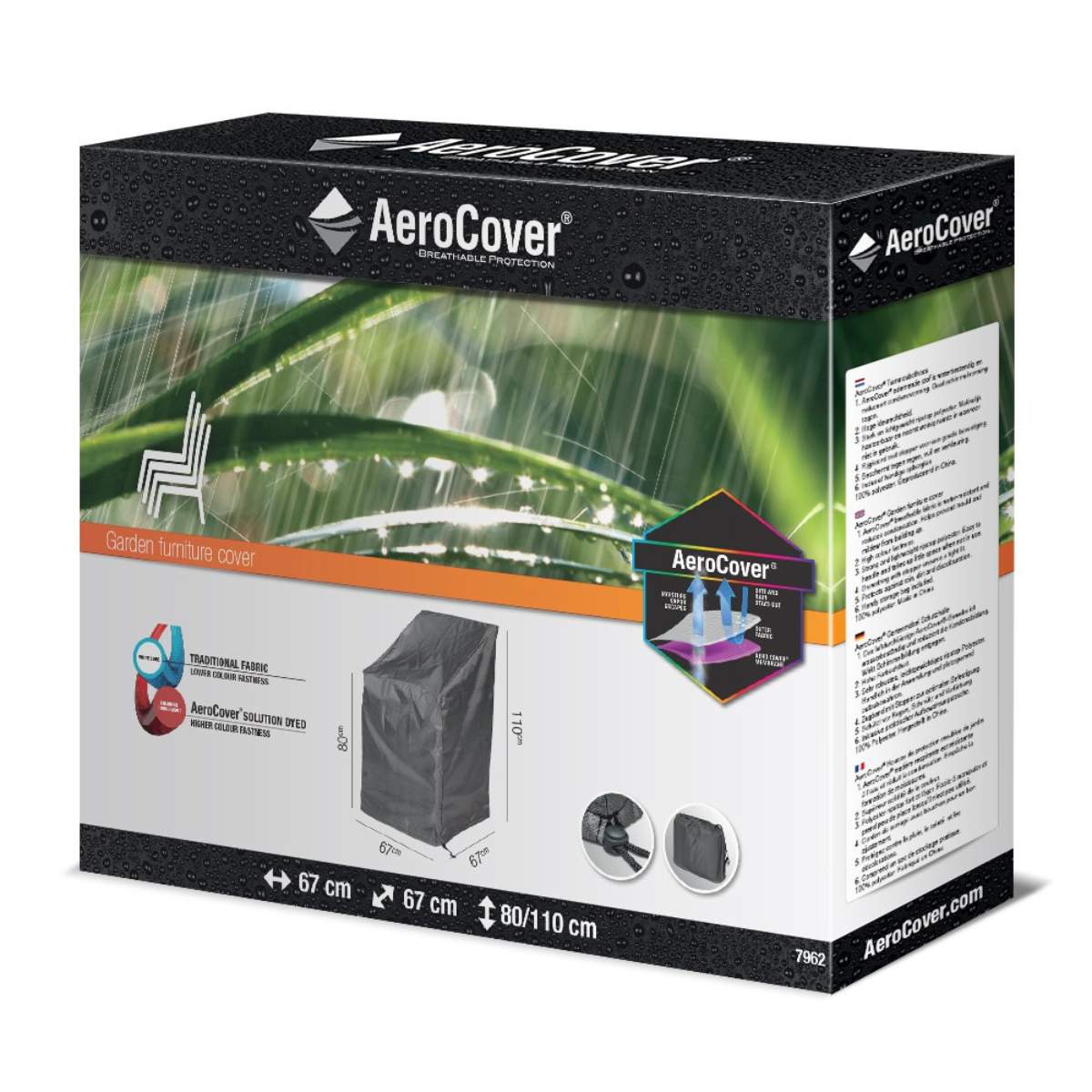 Pacific Lifestyle Stackable Chair Aerocover 67 x 67 x 80/110