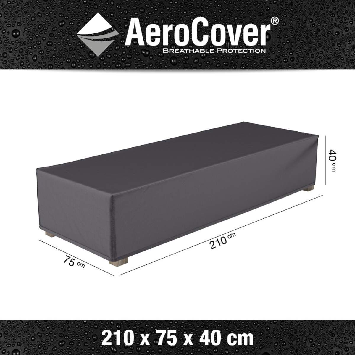 Pacific Lifestyle Loungebed Aerocover 210x75x40cm high