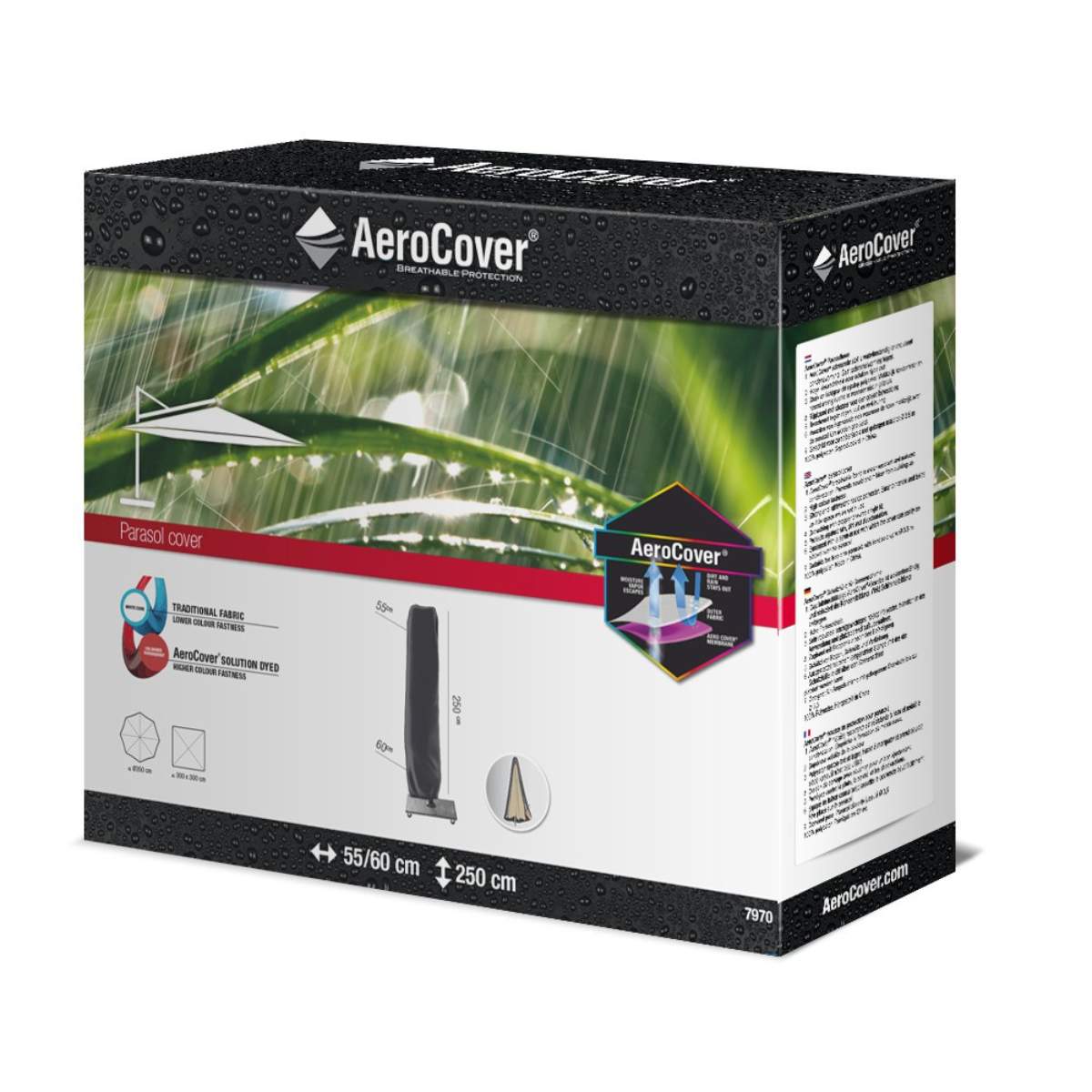Pacific Lifestyle Free Arm Parasol Aerocover 250 x 55/60