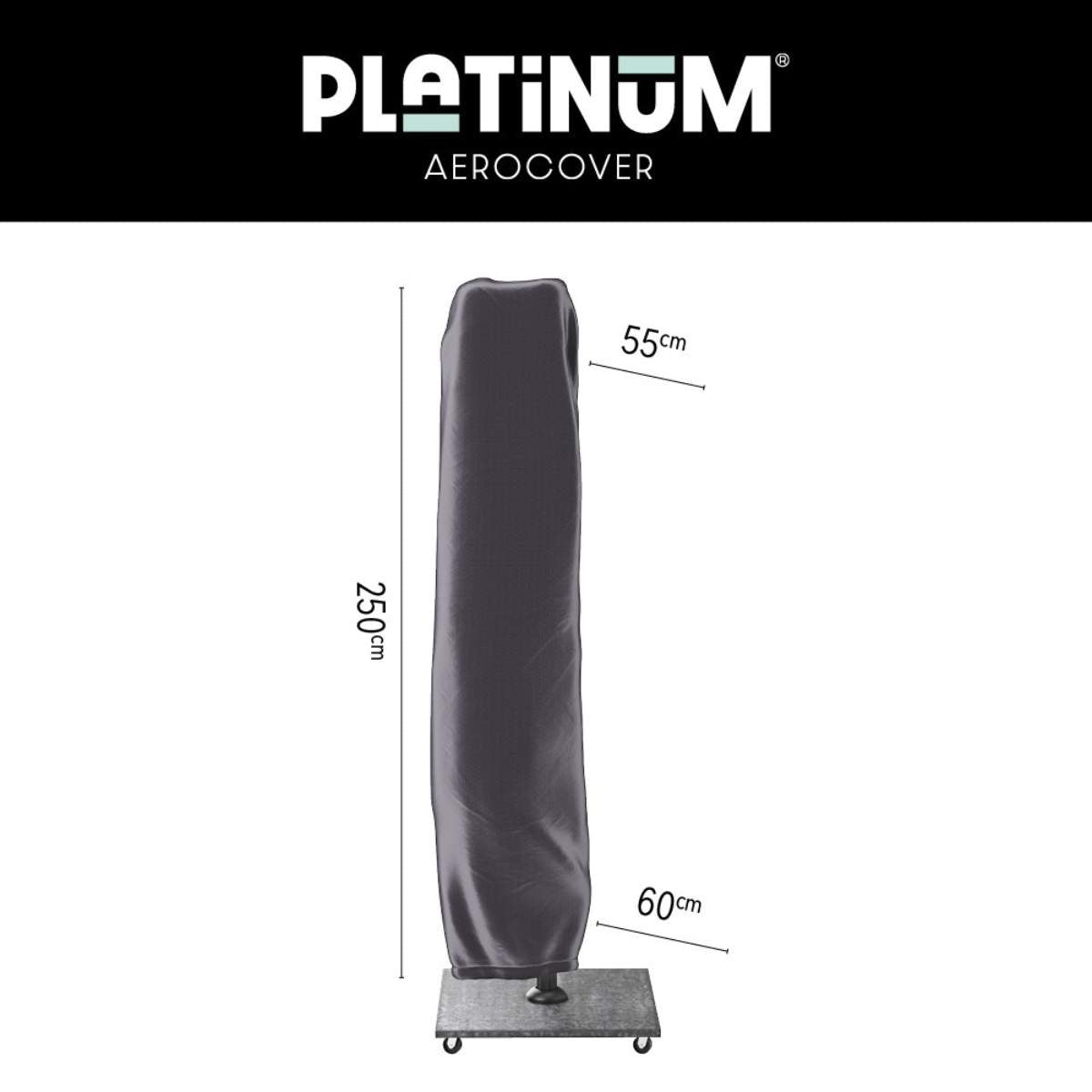 Pacific Lifestyle Free Arm Parasol Aerocover 250 x 55/60